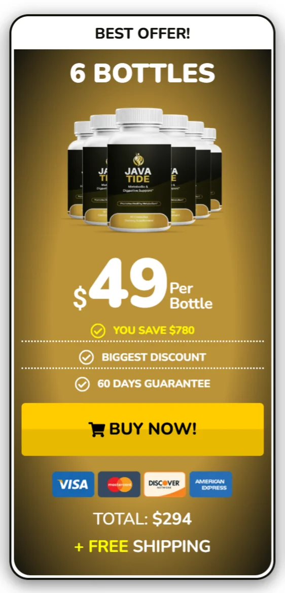 Javatide™ 6 bottles pricing